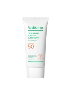 Real Barrier Piel Sensible|Protector Solar Facial|Cica Green Tone-Up Sun Cream