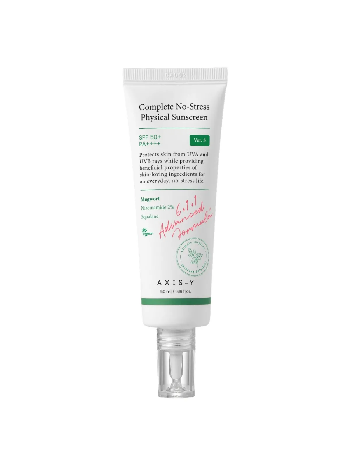 AXIS-Y Protector Solar Facial|Rutina De Día|Complete No-Stress Physical Sunscreen V.3