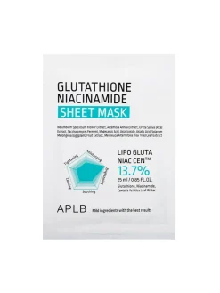 APLB Niacinamida|Centella Asiática|Glutathione Niacinamide Sheet Mask